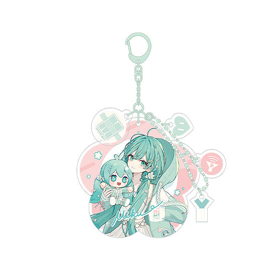 アクセサリー miku_neeeee_chan Hatsune Miku - Miku Hug Series Acrylic Keychain: Flower Ver