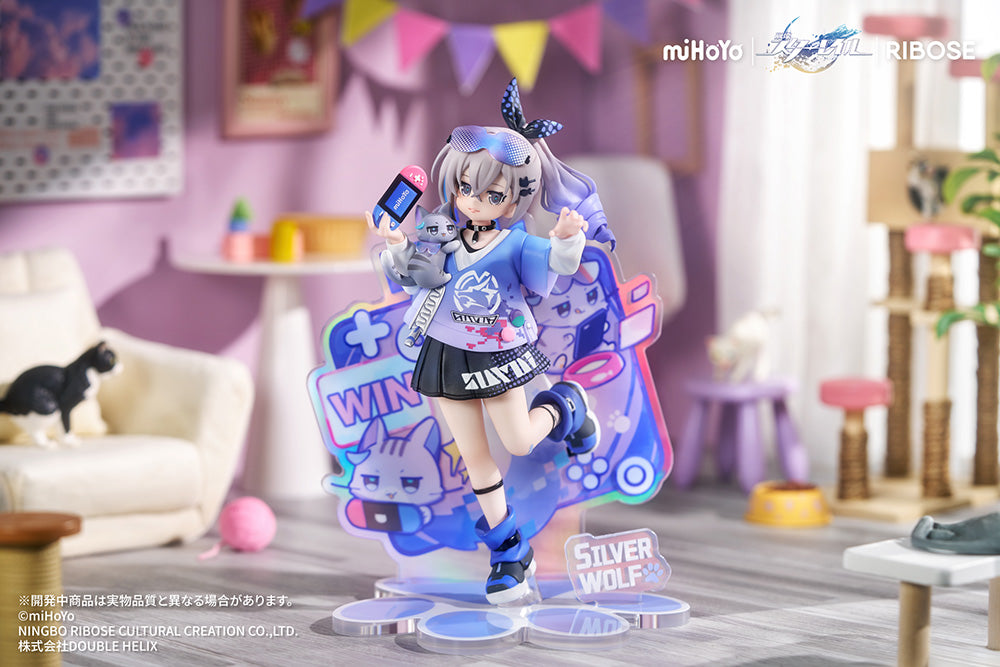 Honkai: Star Rail - RISE UP+ Chibi Cat Series Figure Silver Wolf Ver.