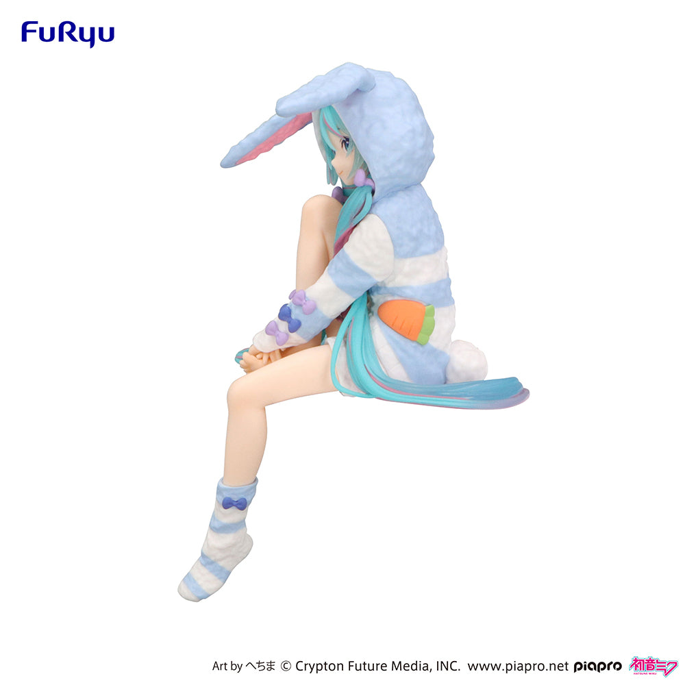 Hatsune Miku - Hatsune Miku Noodle Stopper Figure -Rabbit Ear Hood Pajama Blue Color ver.-