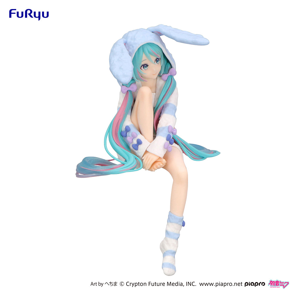 Hatsune Miku - Hatsune Miku Noodle Stopper Figure -Rabbit Ear Hood Pajama Blue Color ver.-
