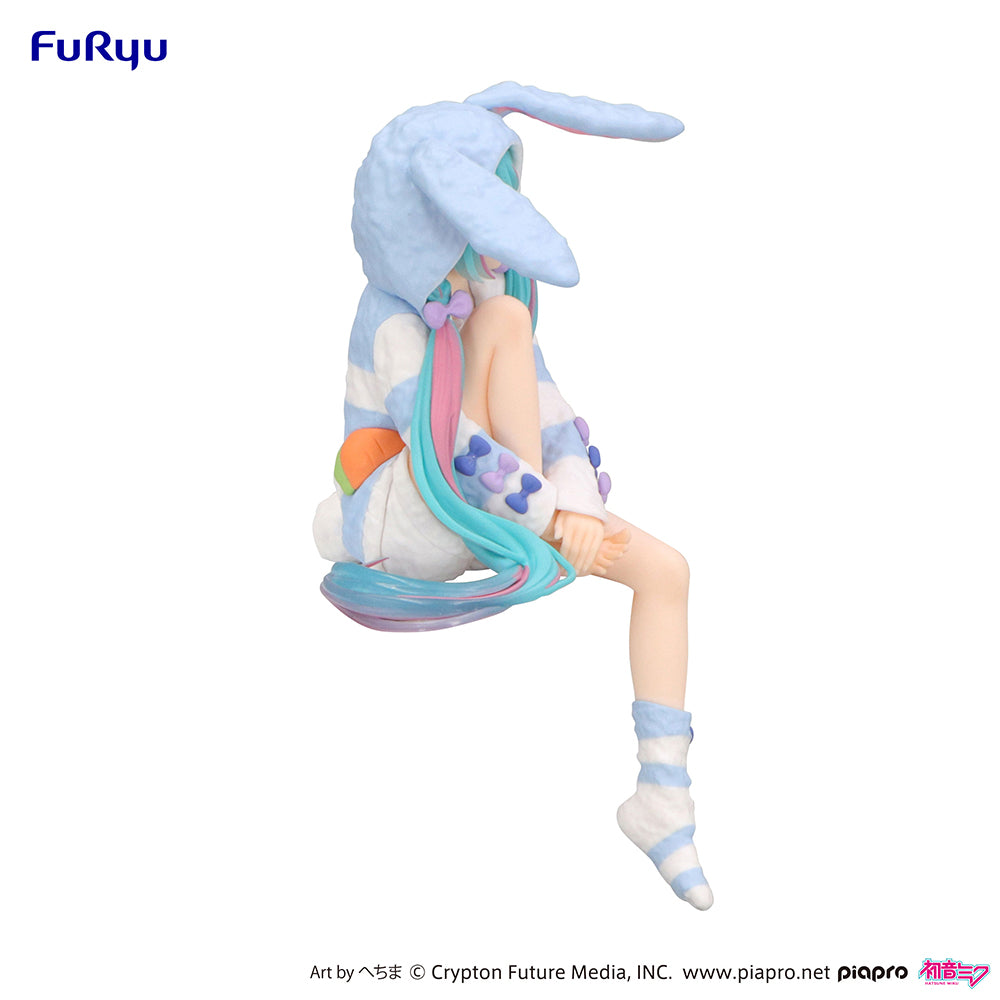 Hatsune Miku - Hatsune Miku Noodle Stopper Figure -Rabbit Ear Hood Pajama Blue Color ver.-