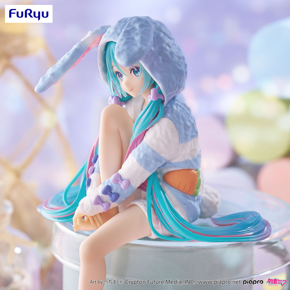 Hatsune Miku - Hatsune Miku Noodle Stopper Figure -Rabbit Ear Hood Pajama Blue Color ver.-