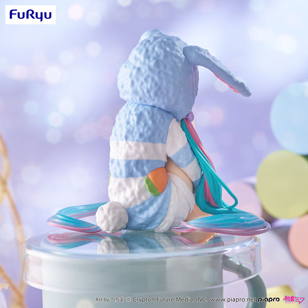 Hatsune Miku - Hatsune Miku Noodle Stopper Figure -Rabbit Ear Hood Pajama Blue Color ver.-
