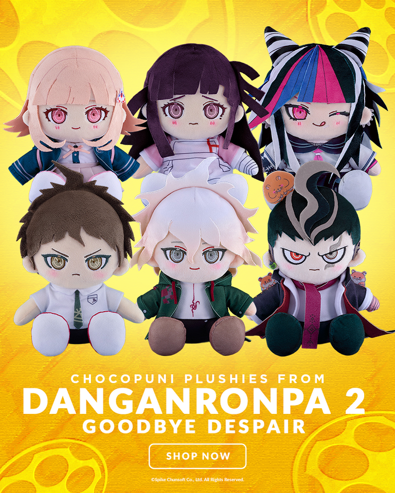 Chochopuni Plushies of ﻿Hajime, Nagito, Gundham, Chiaki, Mikan, & Ibuki from ﻿Danganronpa 2: Goodbye Despair by ﻿Good Smile Company