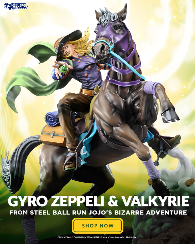 Gyro Zeppeli & Valkyrie Figure from STEEL BALL RUN JoJo's Bizarre Adventure by MEDICOS ENTERTAINMENT