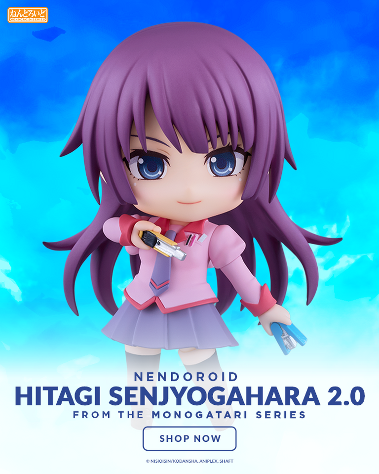 Nendoroid Hitagi Senjyogahara chibi figure from the Monogatari series by Good Smile Company