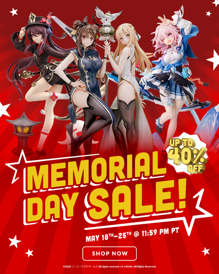 ﻿Shop the Memorial Day Sale on anime figures, gaming collectibles, and character merchandise