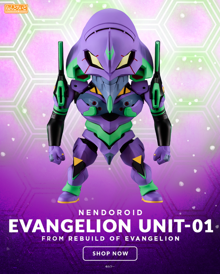 Nendoroid Evangelion Unit-01 chibi figure from the Rebuild of Evangelion by Good Smile Company