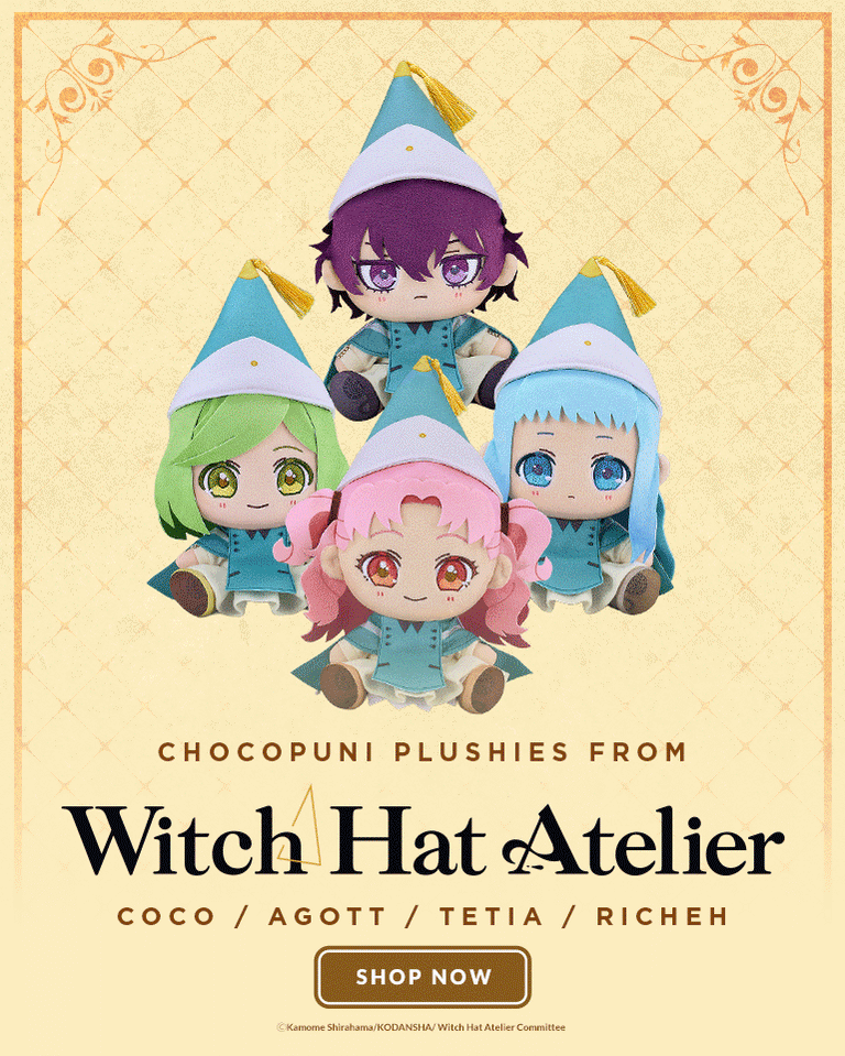 ﻿Chocopuni Plushie Coco, Agott, Tetia, & Richeh﻿ from W﻿itch Hat Atelier by ﻿Good Smile Company