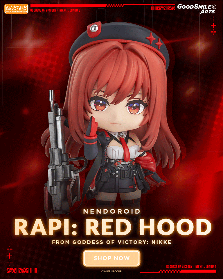 Nendoroid Rapi: Red Hood chibi figure from GODDESS OF VICTORY: NIKKE by Good Smile Arts Shanghai