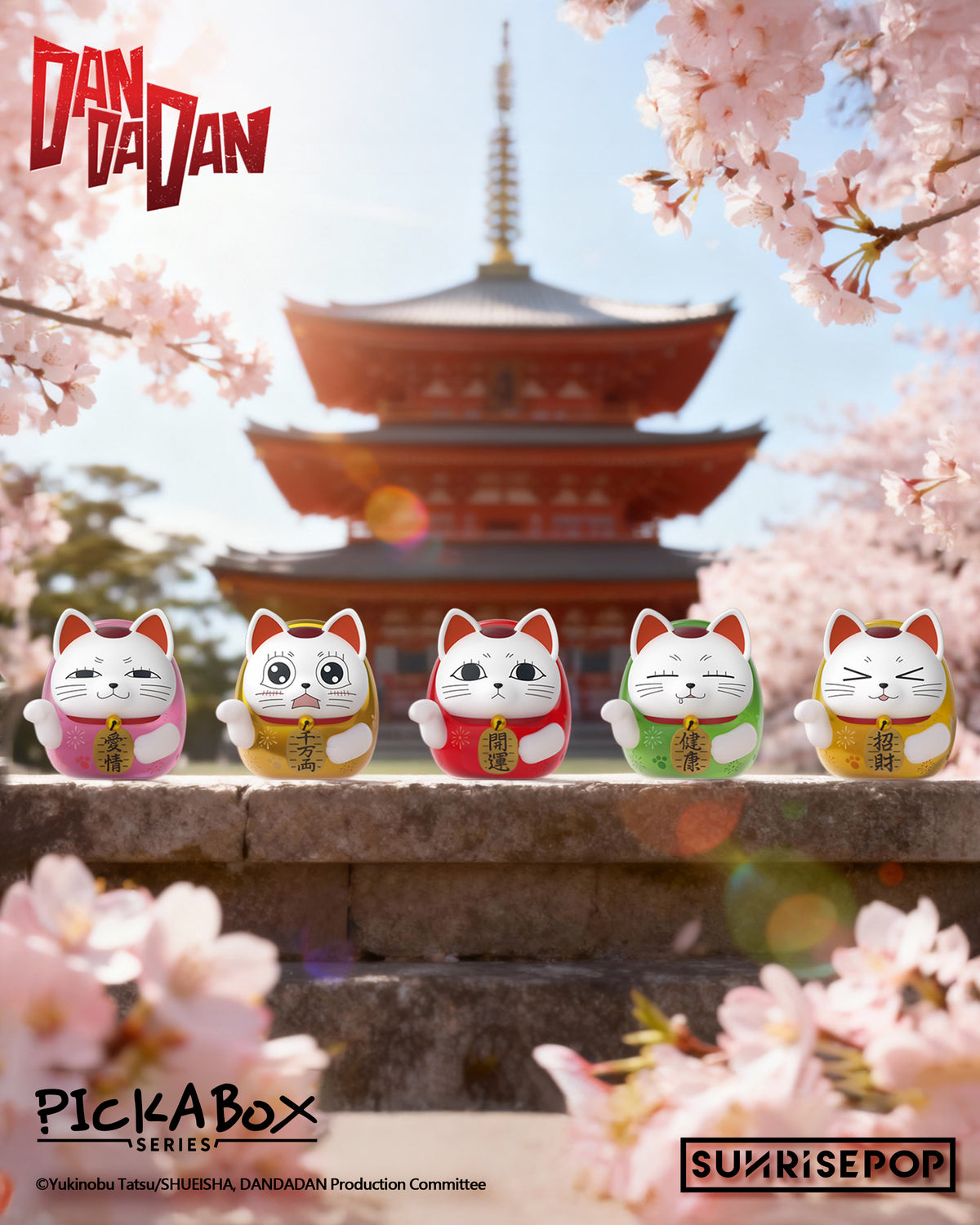 DAN DA DAN - Figura de Gato de la Suerte Daruma de la Abuela Turbo