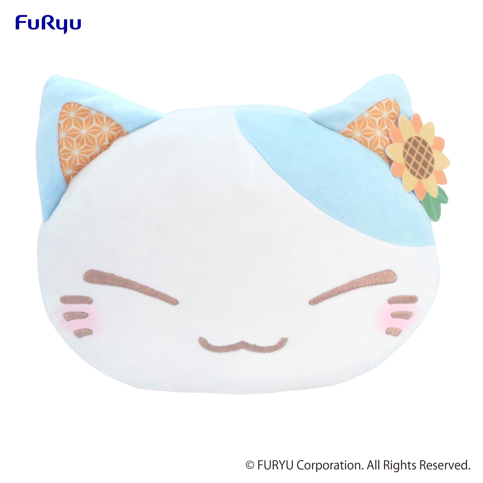 Nemuneko Cat Pastel Big Plush Toy -Pink/Light Blue-