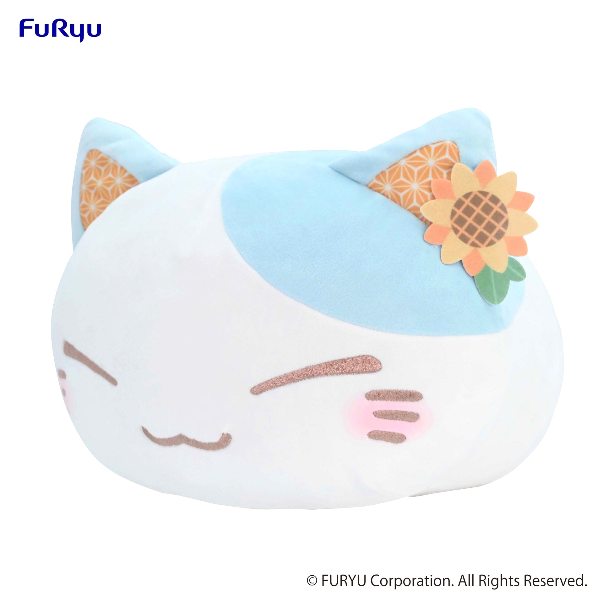 Nemuneko Cat Pastel Big Plush Toy -Pink/Light Blue-