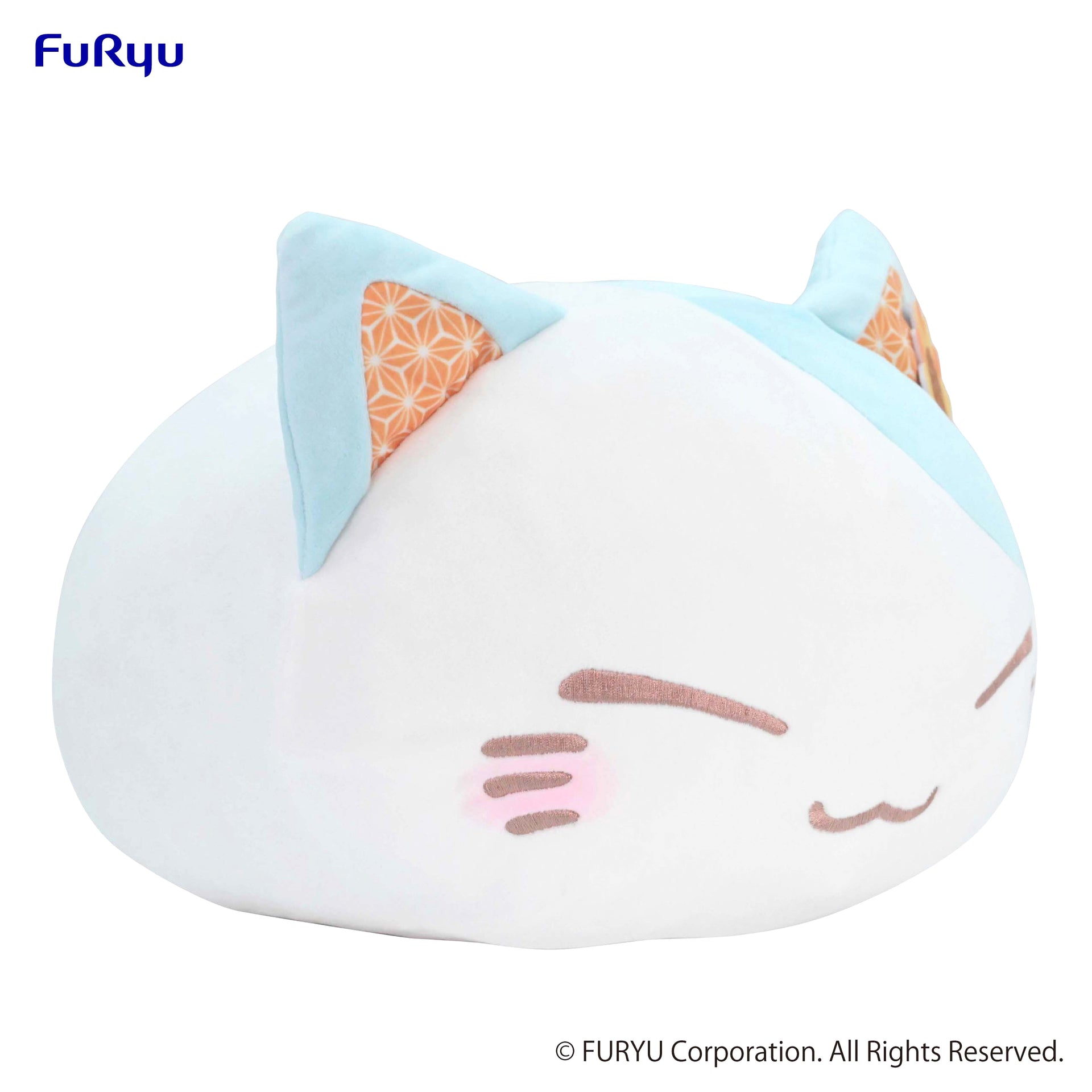 Nemuneko Cat Pastel Big Plush Toy -Pink/Light Blue-