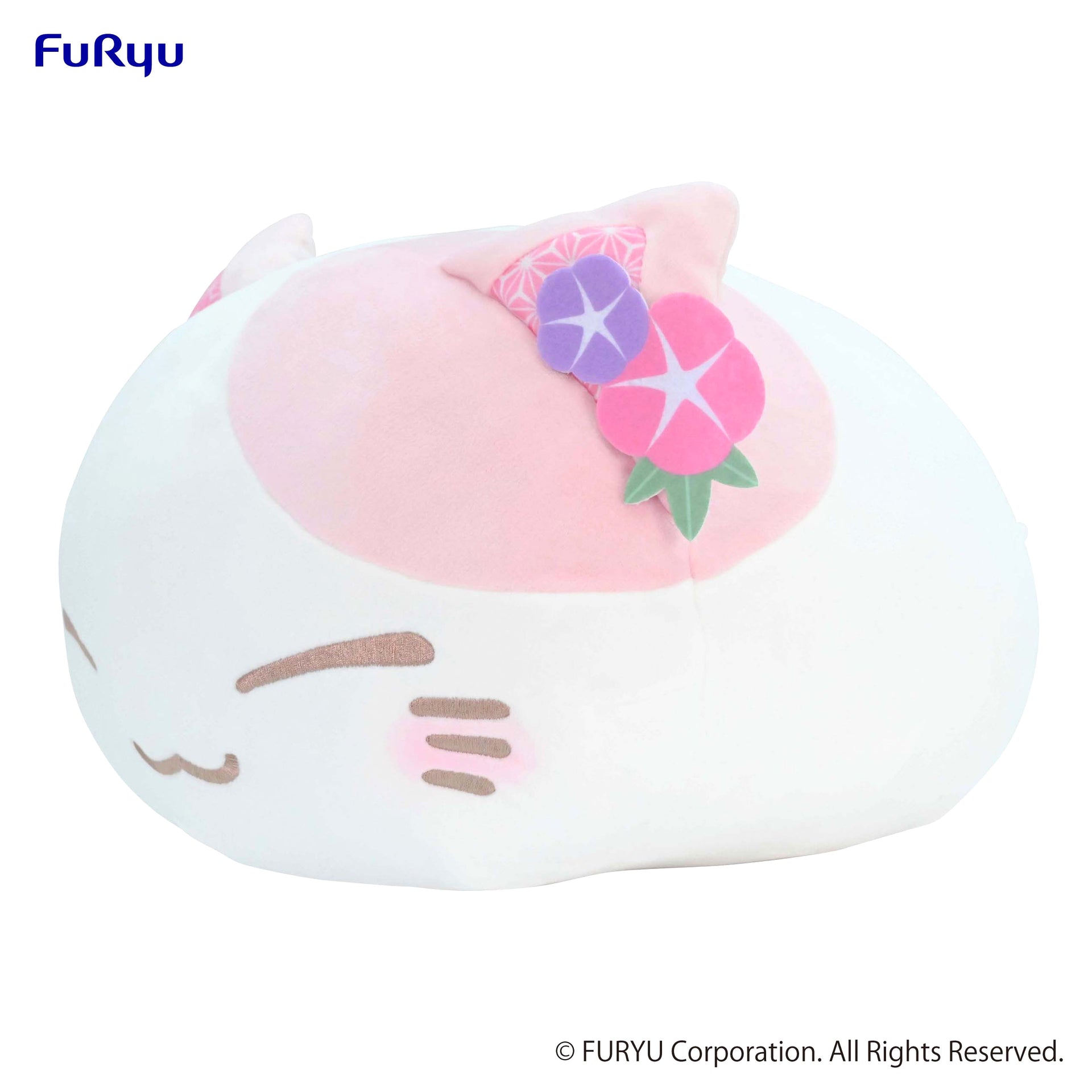 Nemuneko Cat Pastel Big Plush Toy -Pink/Light Blue-