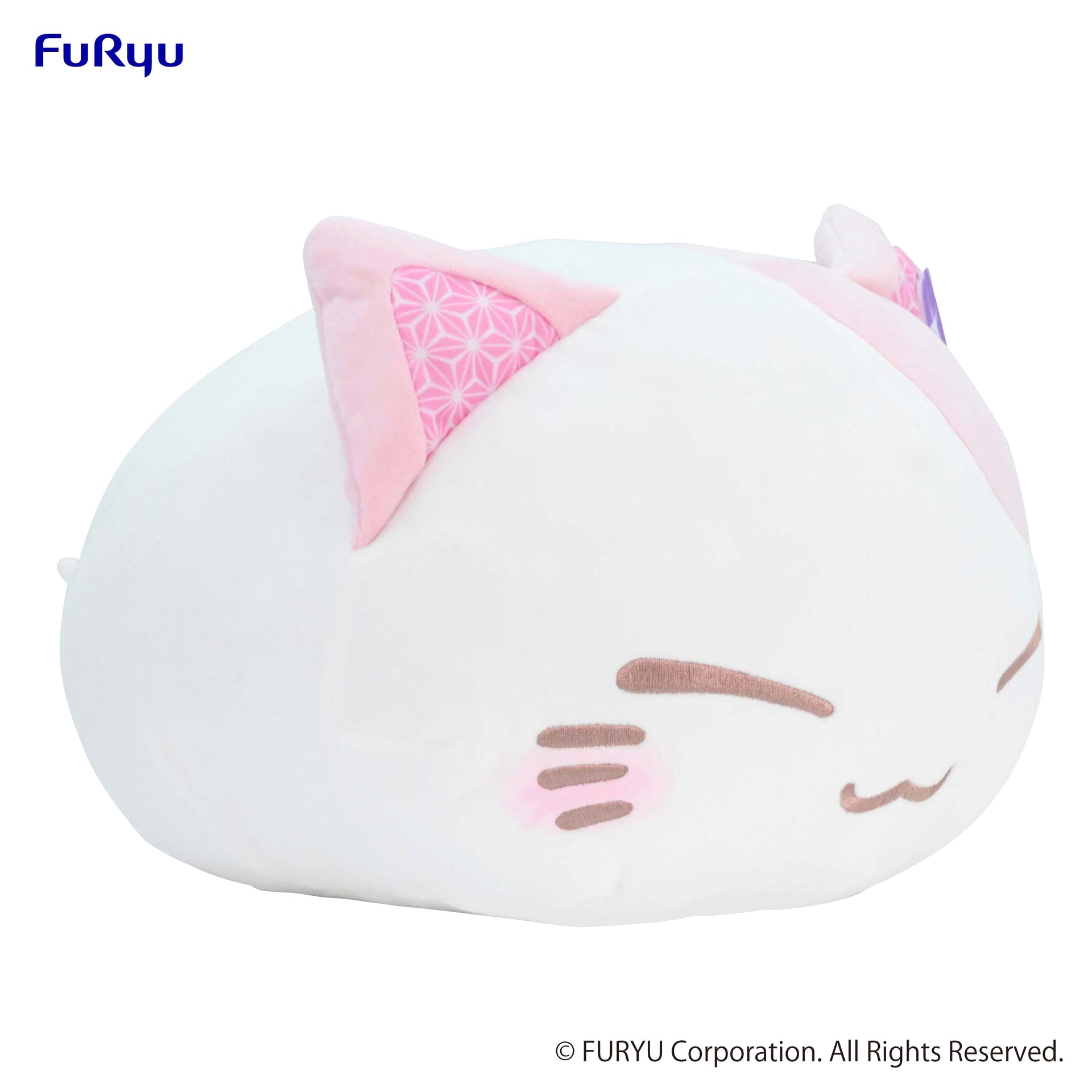 Nemuneko Cat Pastel Big Plush Toy -Pink/Light Blue-